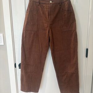 In The Mood For Love Brown Paneled Utility Pants Small Architectural Minimalist